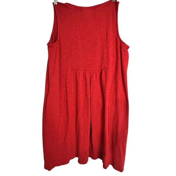 J. Jill Red Sleeveless Midi Tank Dress With Pockets Womens Size‎ M - Picture 5 of 13